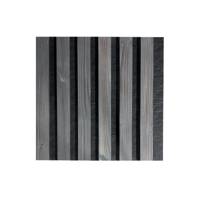 Panel de pared de madera natural 2700 x 300mm (Gris oscuro-Negro)